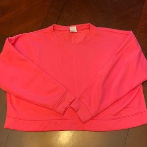 Sweatshirt solid pink long sleeve, boxy sz XS